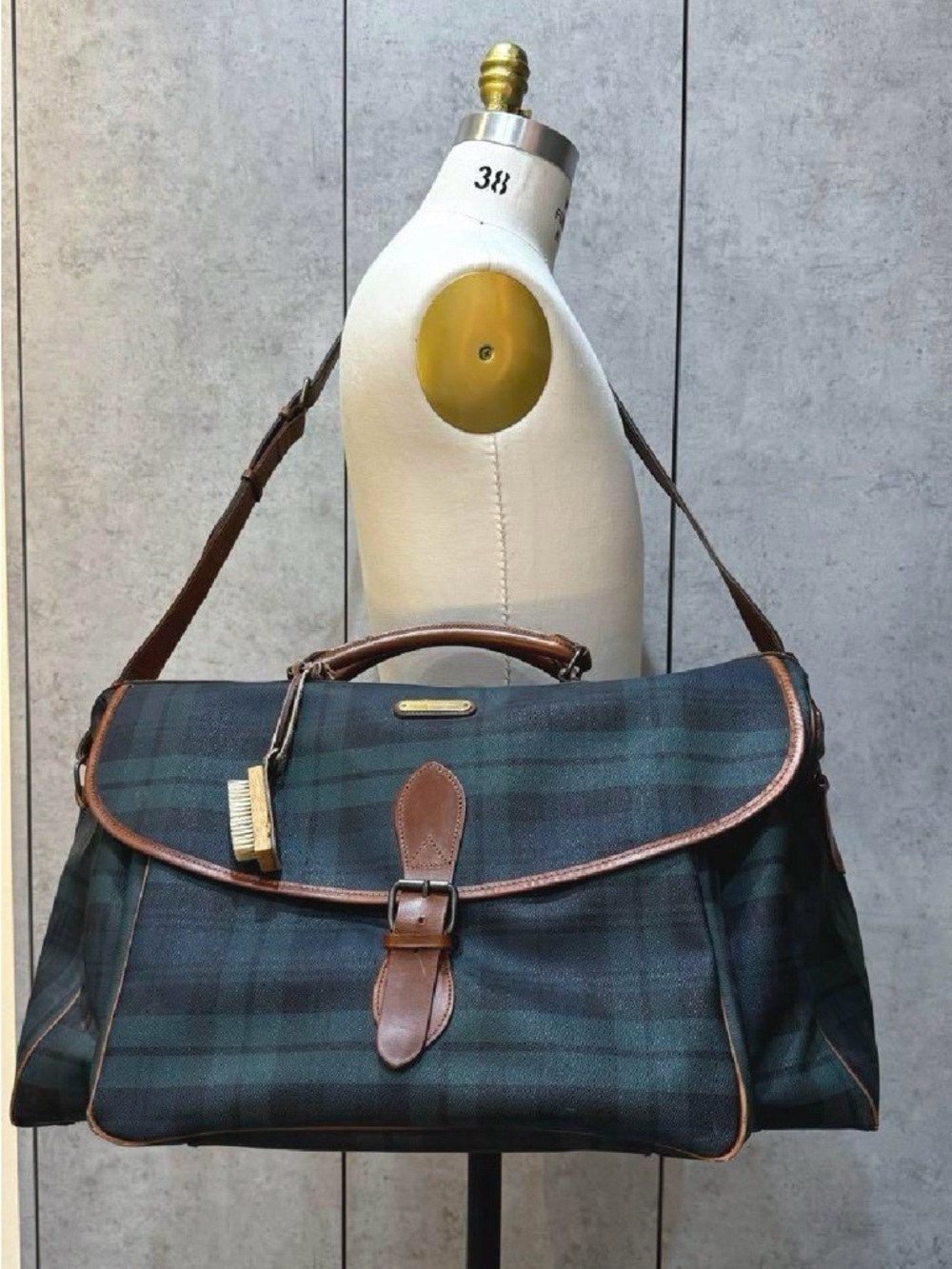 Vintage Polo Ralph Lauren Blackwatch plaid tartan travel bag - Picture 9 of 9